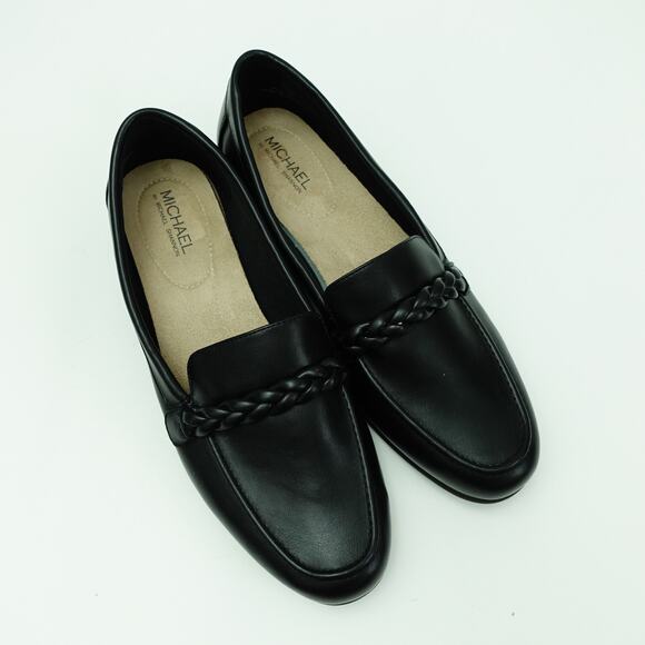 Michael By Michael Shannon Womens Suzie Loafers Almond Toe Braided Black Size 11 - Picture 2 of 8